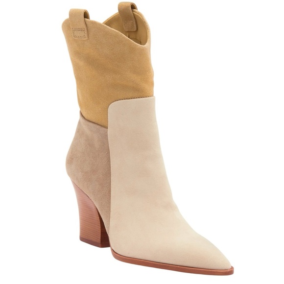 NIB Dolce Vita Ragen Colorblock Western Bootie (Women) Sz 8.5M Taupe/Multi - Picture 3 of 5